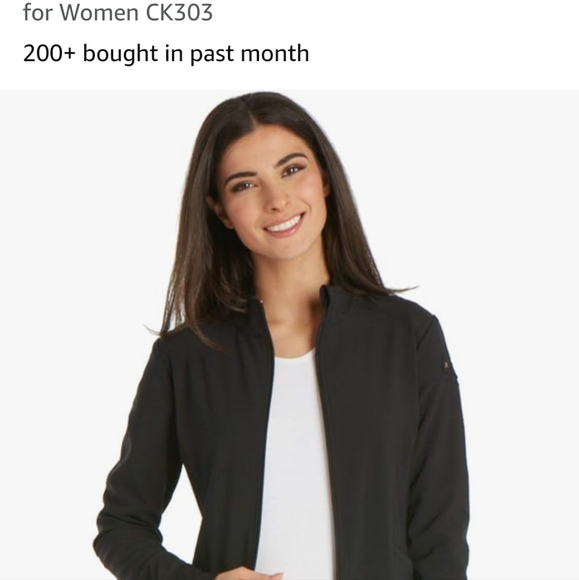 Cherokee black zip scrub jacket - Picture 3 of 3